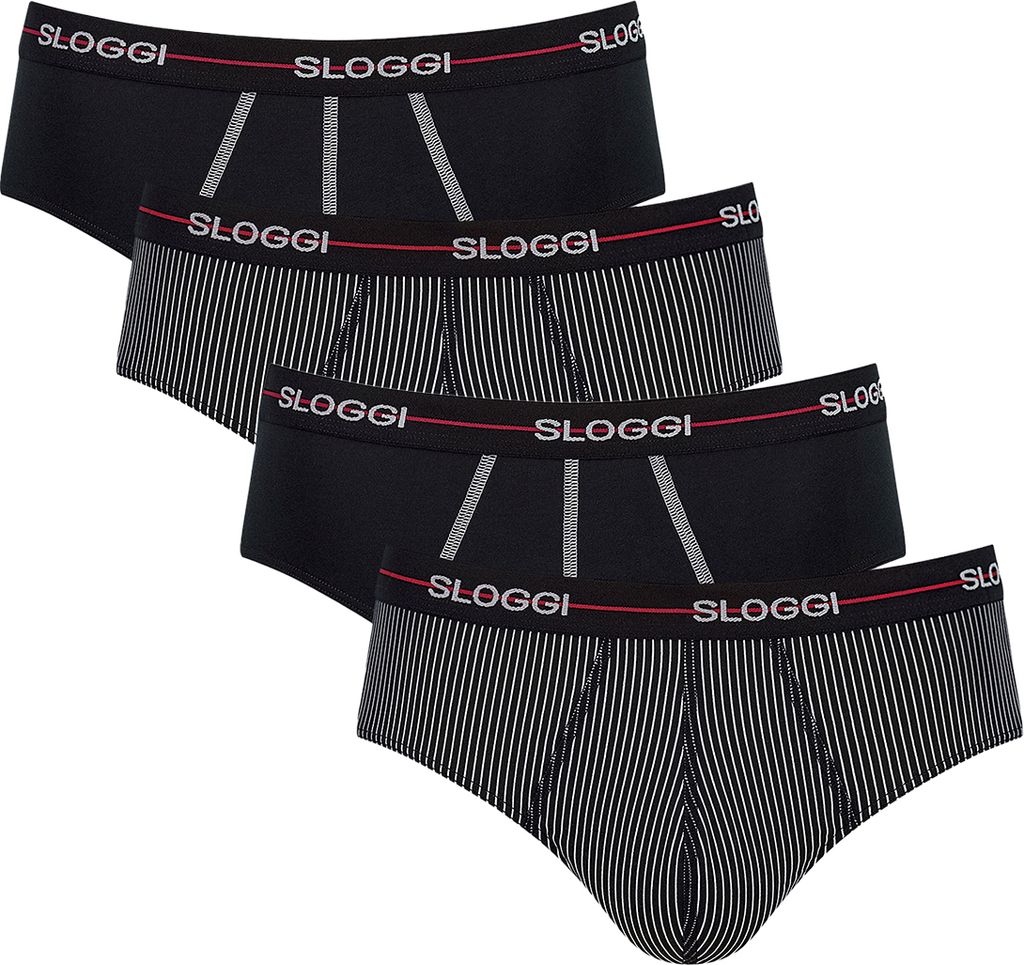 sloggi 4er Pack Start Midi Slip / Unterhose Extra weiches Taillenband, gedoppelte Verarbeitung im Schrittbereich, Lässiges Design