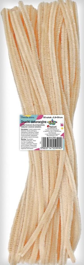 Dekorative Ausschnitte Creme Draht 0,6x30 cm 50 Stück Titanum