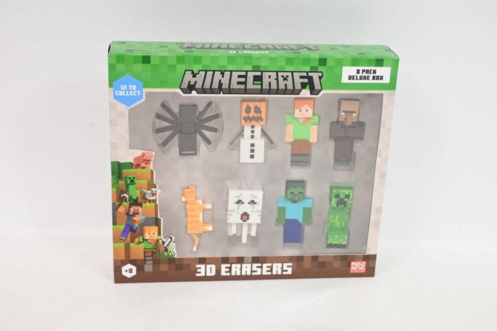 P.M.I Kids World MINECRAFT 3D ERASERS - 8 PACK DELUXE BOX Image du produit 