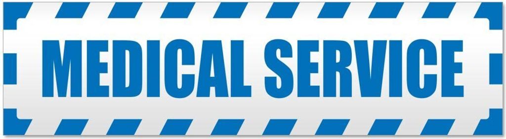 Kiwistar - Autoaufkleber - Blau - 20 x 5,3 cm - Medical Service gestreift - Hinweis Aufkleber Sticker für Auto, Kfz, Fahrrad, PKW, LKW