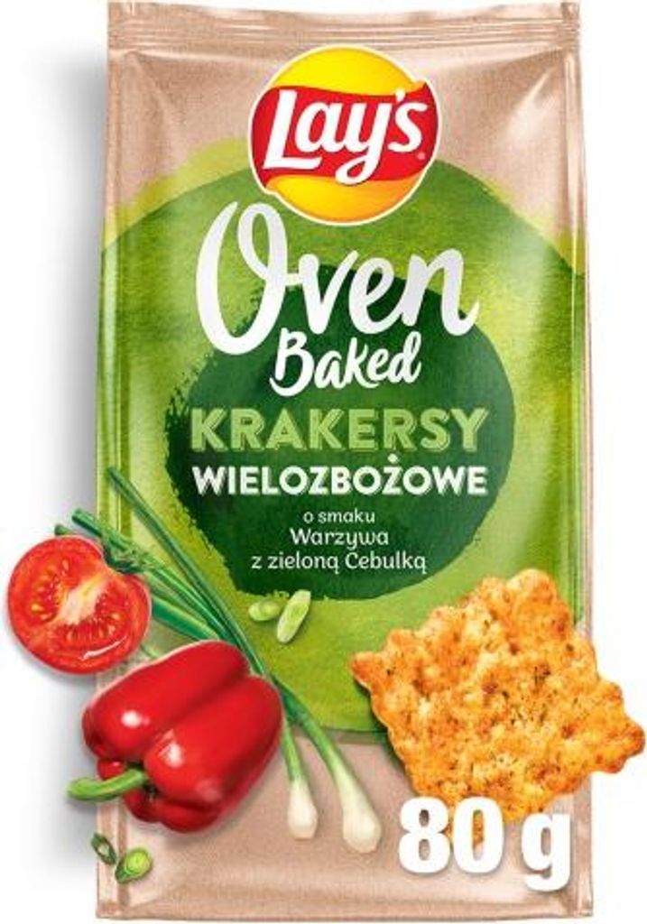 Krakersy Lay's o smaku warzyw z zieloną cebulką Oven Baked Obrázok produktu 