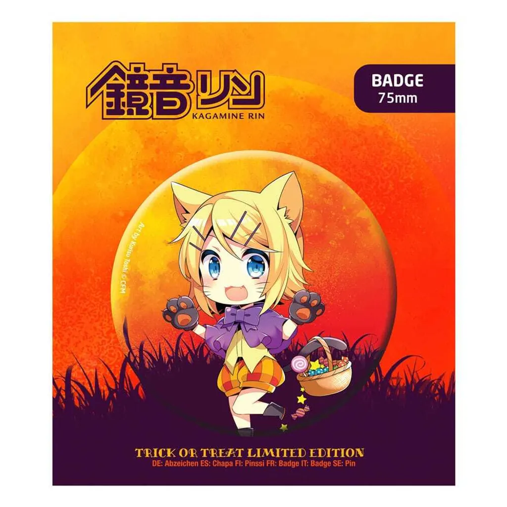 Spilla Kagamine Rin Halloween Edizione Limitata - Hatsune Miku Pin 75mm
