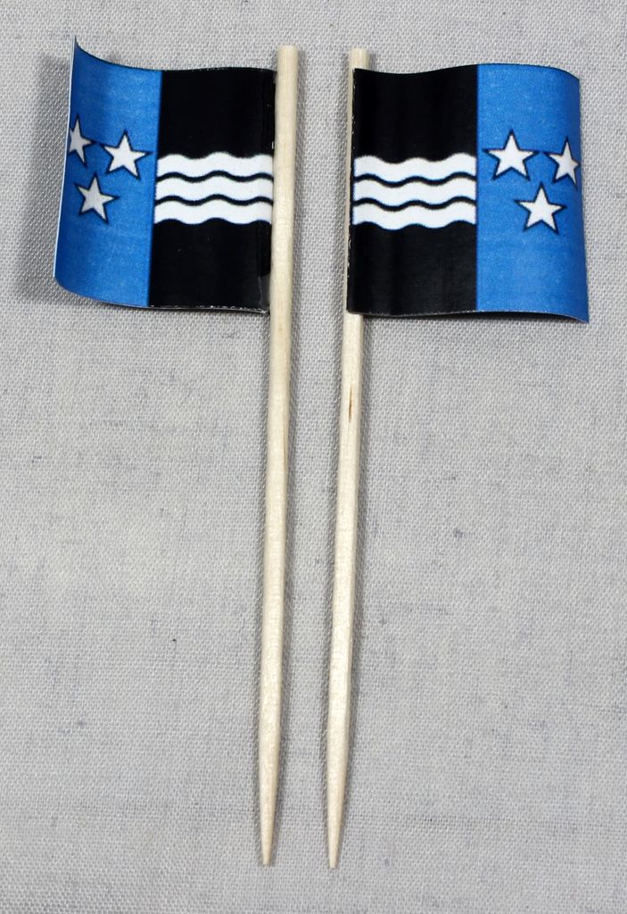 Party-Picker Flagge Aargau Kanton Schweiz Papierfähnchen in Spitzenqualität 25 Stück Beutel