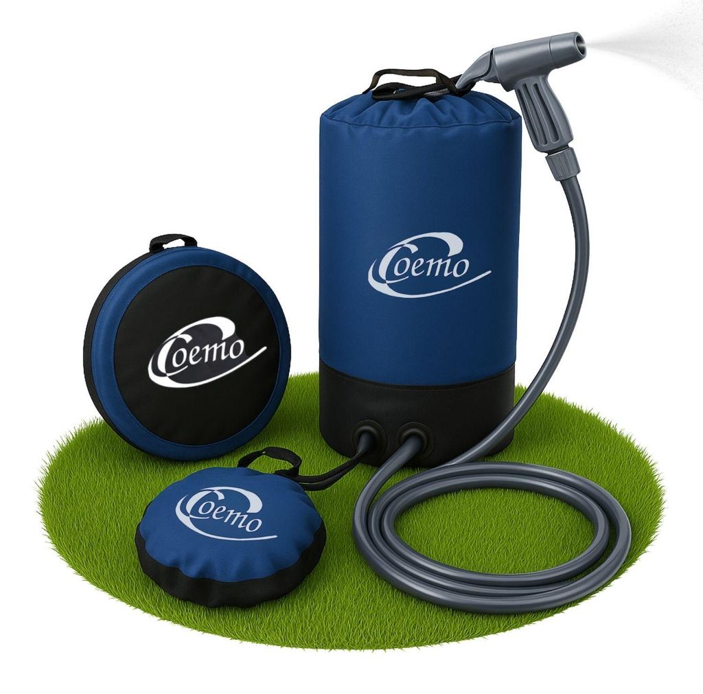 Coemo Campingdusche mit Fußpumpe, Gartendusche, Solardusche Produktbild 