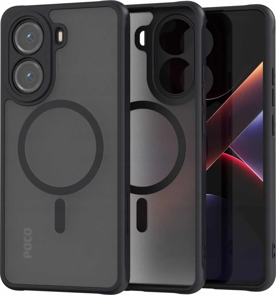 Coque de protection MagSafe fine et transparente pour Poco X7 Pro 5G