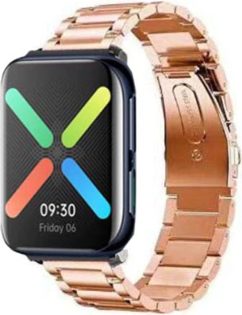 Strap-it Stahlband-Kompatibel mit Oppo watch Armband 41mm Ersatzarmband - Gliederarmband - Hogwertiges Edelstahl Oppo watch series für Oppo smartw...