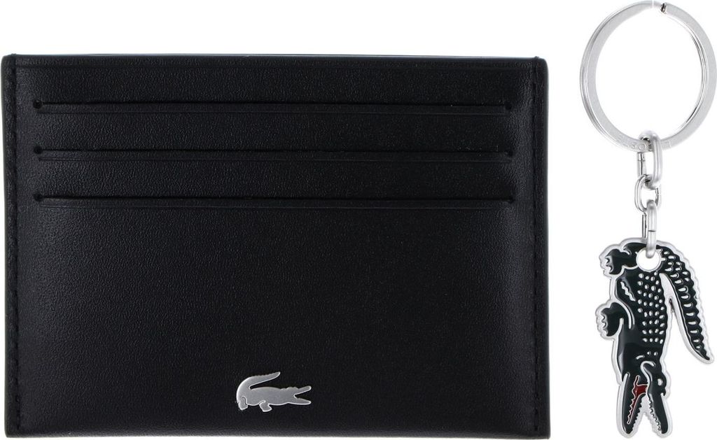 LACOSTE Kartenhalter Schlüsselanhänger CC Key Ring Box Noir Kr Croc Sinople dunkelgrün