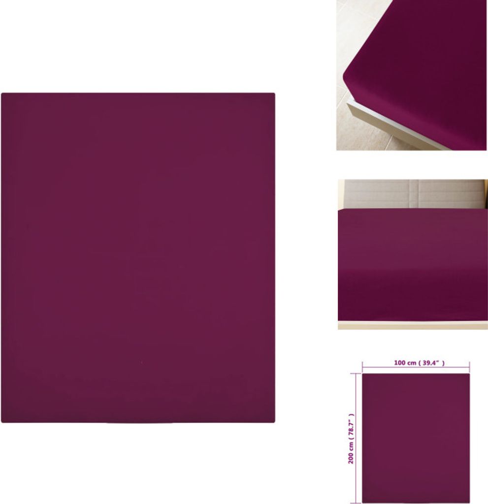 vidaXL Spannbettlaken 2 Stk. Jersey Bordeauxrot 100x200 cm Baumwolle - Bettlaken