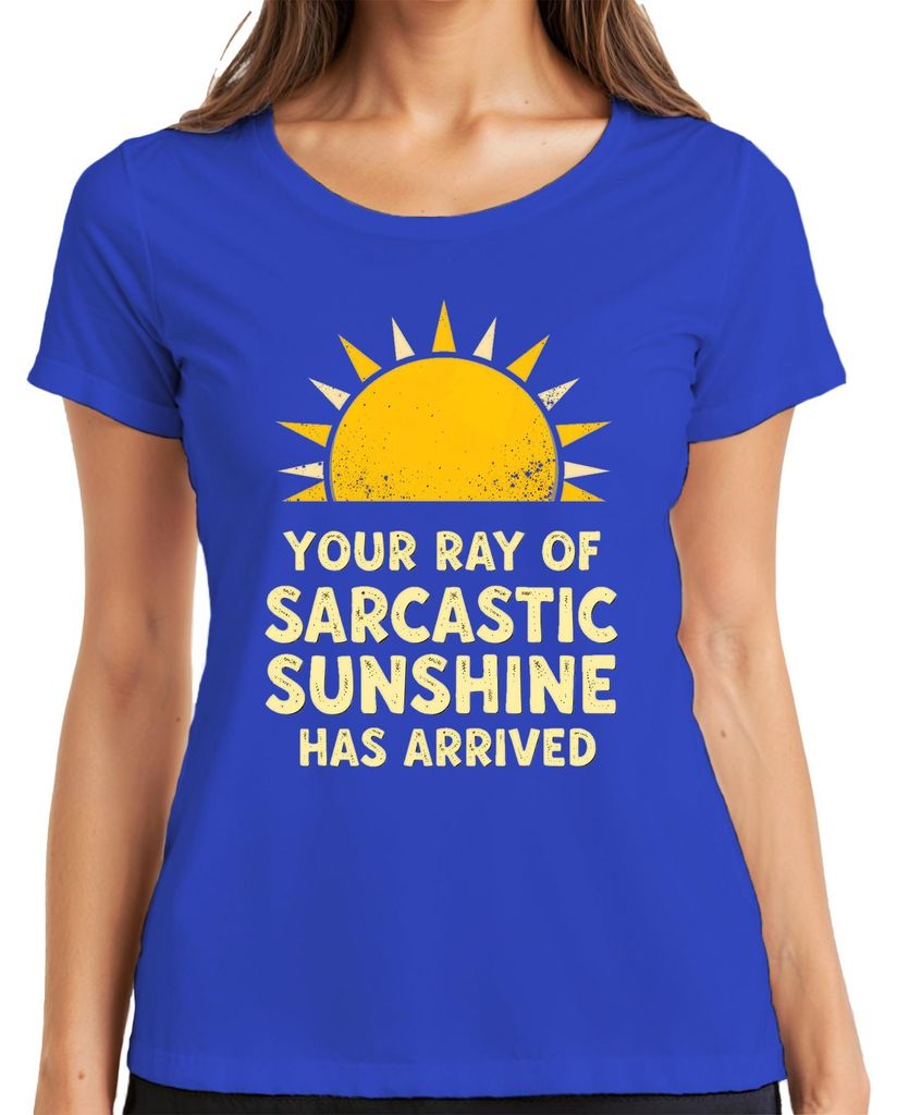 Your Ray Of Sarcastic Sunshine lustig Geschenk Geburtstag Retro Damen T-Shirt, Blau, M