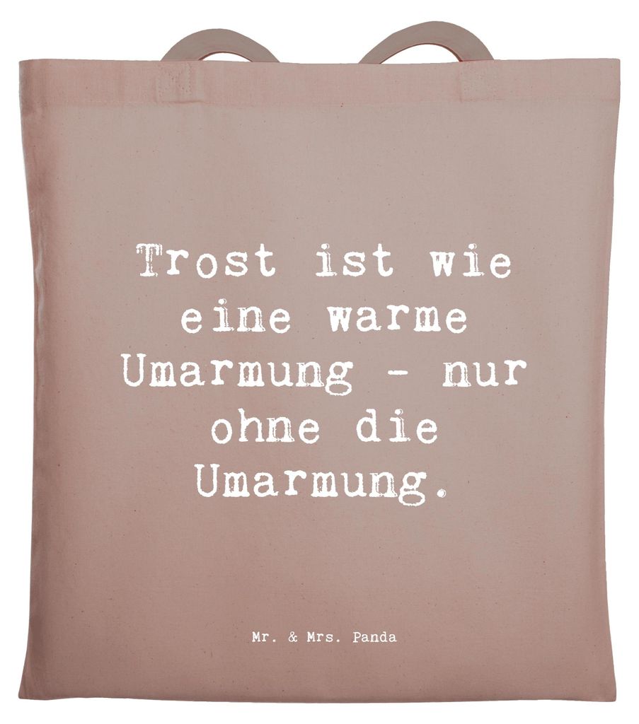Mr. & Mrs. Panda Stoffbeutel Spruch Trost Umarmung - Braun Pastell - Geschenk, Zitat, Gefühl, Freunde, Stimmungen, Motivation, Geborgenheit, handg...