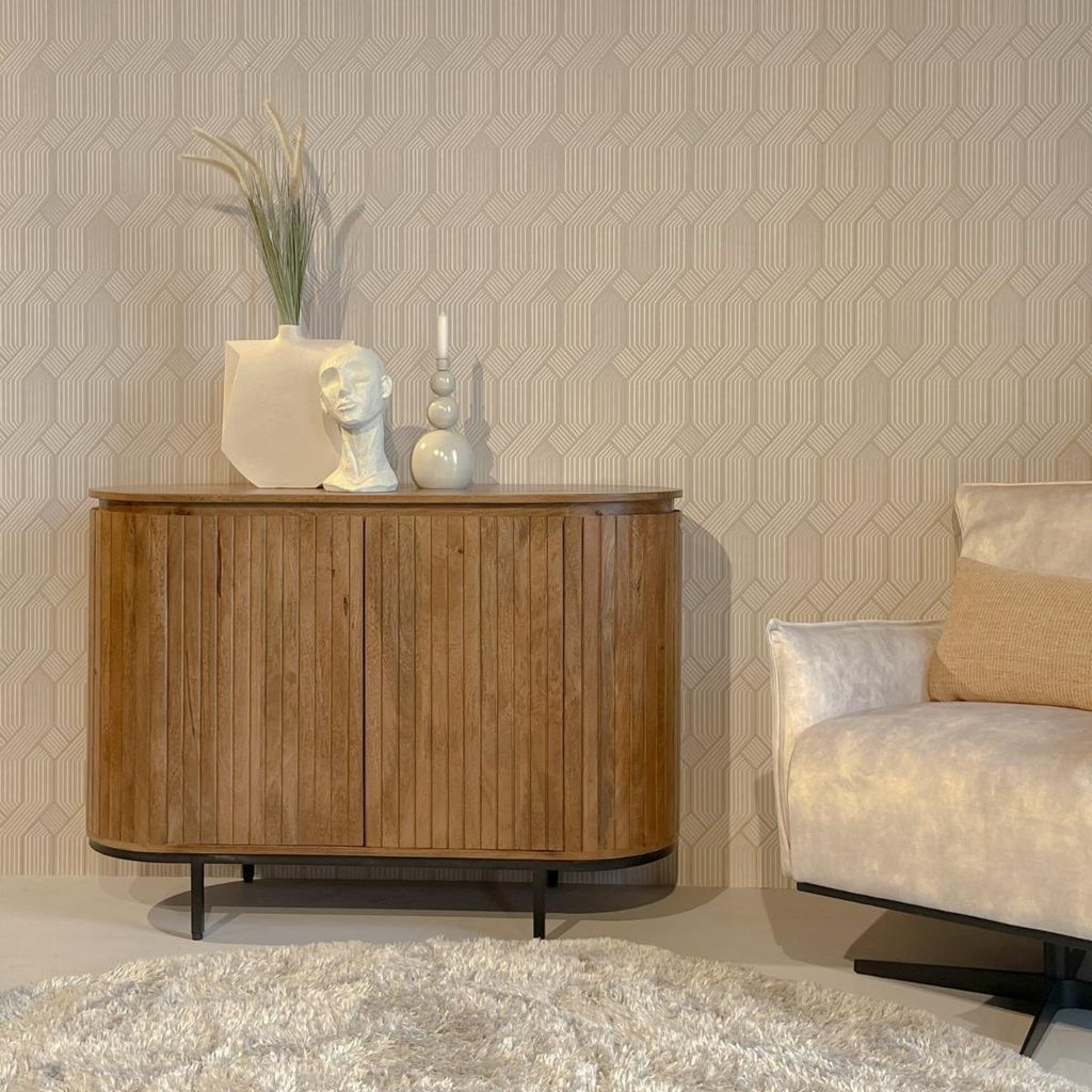 Sideboard Noor aus Mangoholz 115cm - Hellbraun Produktbild 