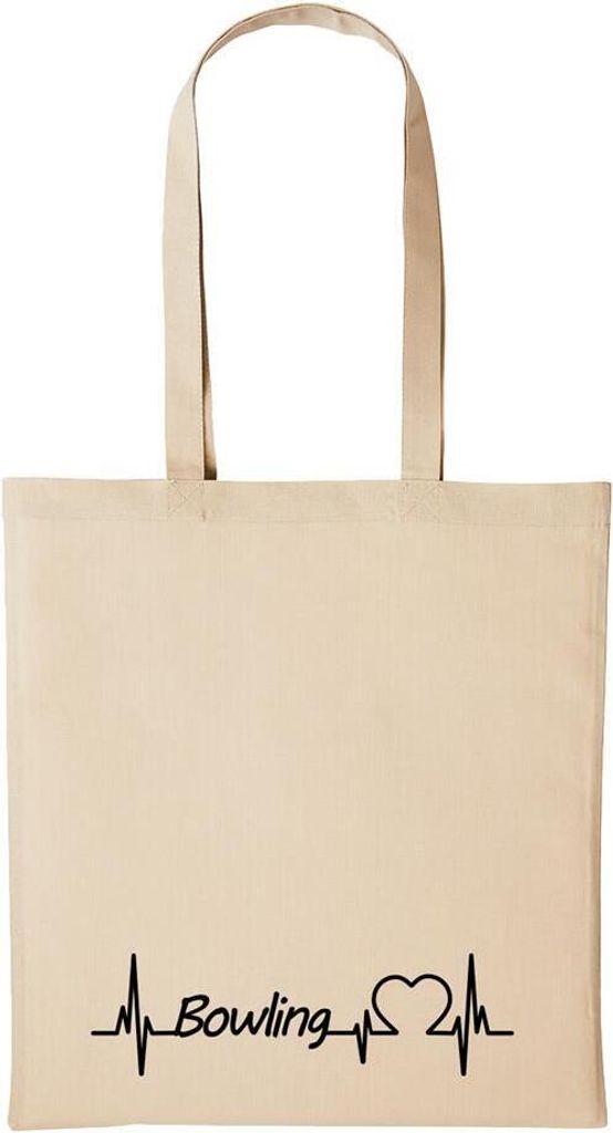 Huuraa Baumwollbeutel Bowling Geschenk Einkaufstasche Natural 10 Liter Baumwolle Bowling Accessoire