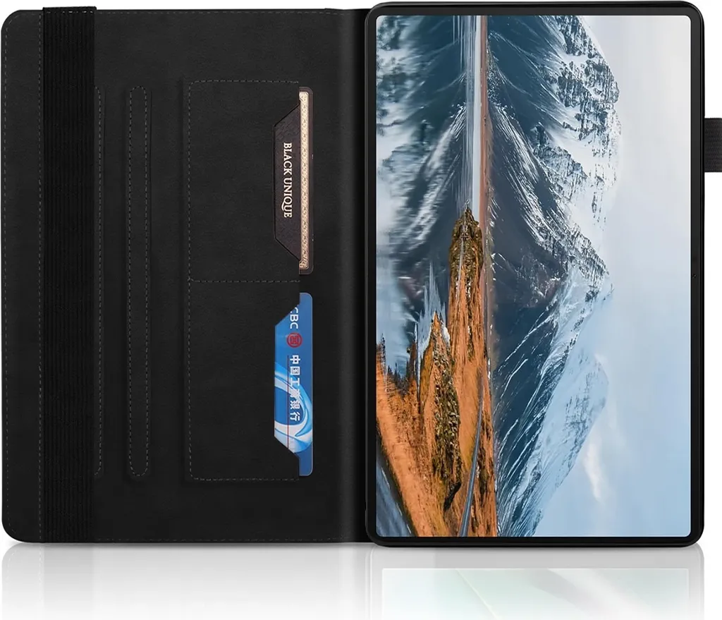 Honor Pad X8a 11 Cover - Protezione Similpelle Nera con Supporto - 4