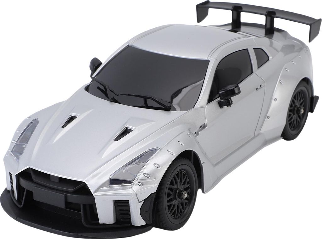 1:16 2.4G RC Drift Car mit Gyro, LED Lichtern, austauschbaren Reifen, ferngesteuertes Auto für Erwachsene und Kinder Silber 2 Akkus