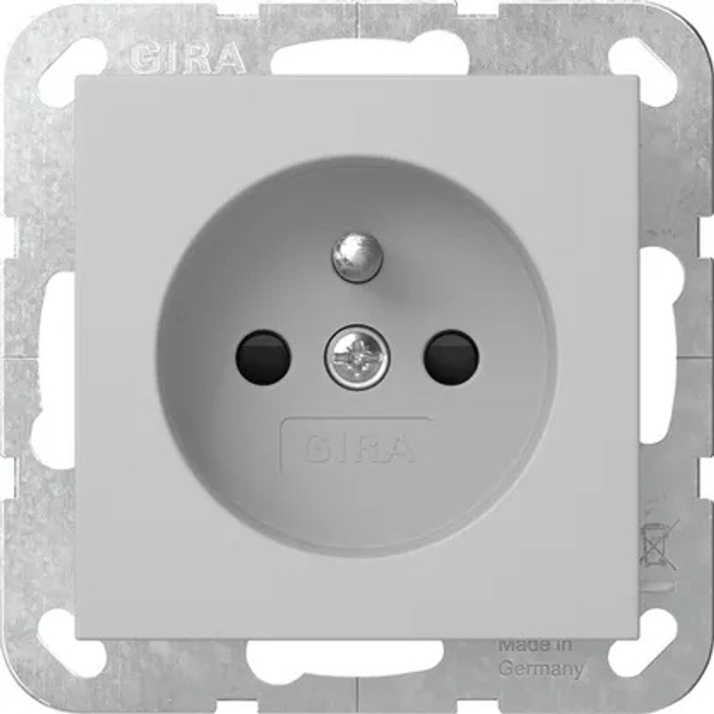 Gira Steckd. Erdstift + SP System 55 Grau m 4485015