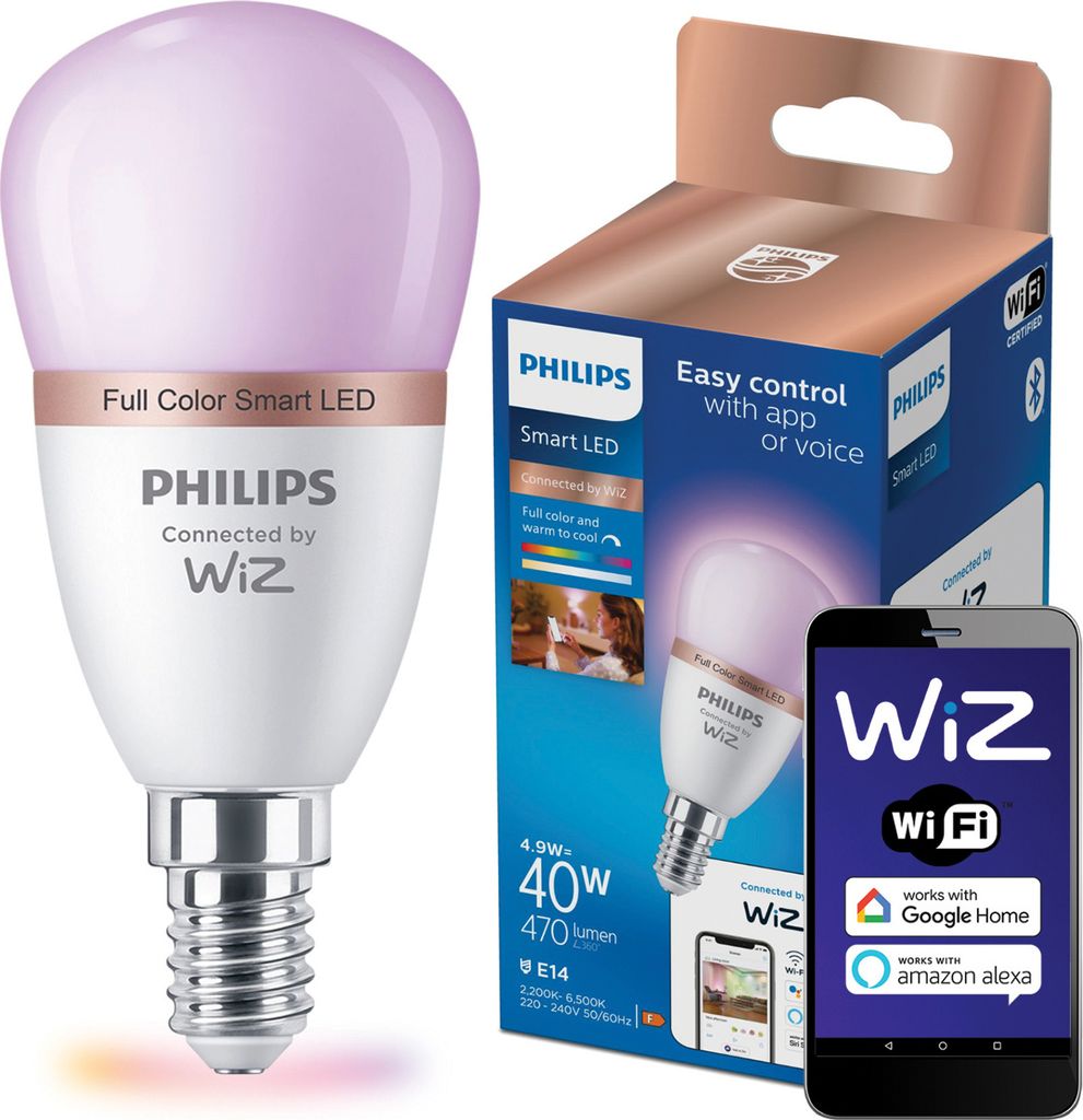 Philips Žárovka 4,9 W (ekv. 40 W) P45 E14, Wi-Fi/Bluetooth, Obrázek produktu 