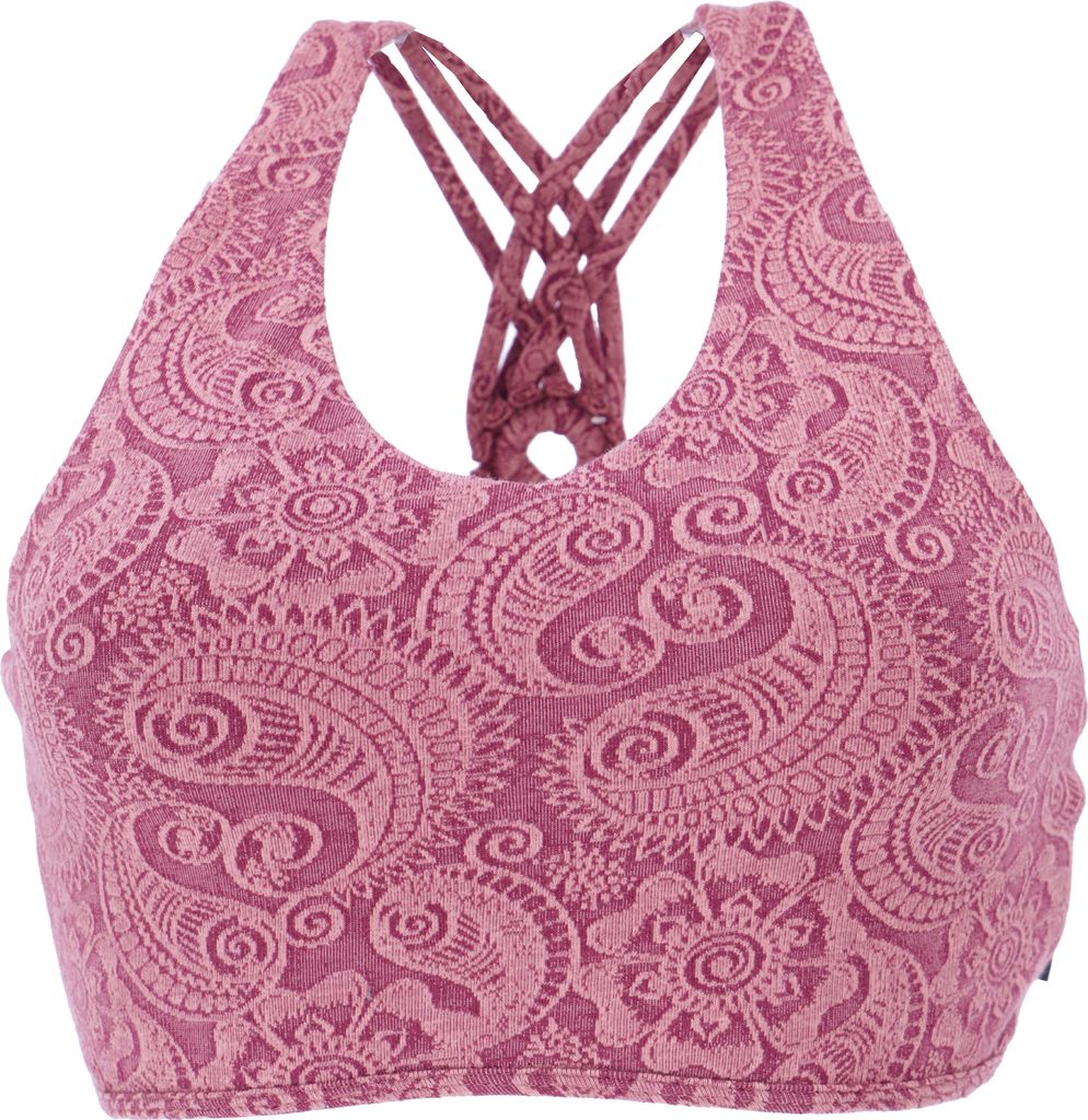 Bauchfeies Top, Bra Top, Yoga Top aus Baumwolle - Altrosa, Damen, Pink, Baumwolle(Bio),Elasthan, Größe: XL