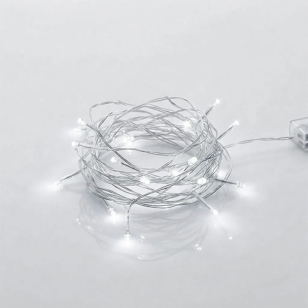 Guirnalda de luces con 20 LEDs de color blanco frío - 200 Imagen del producto 