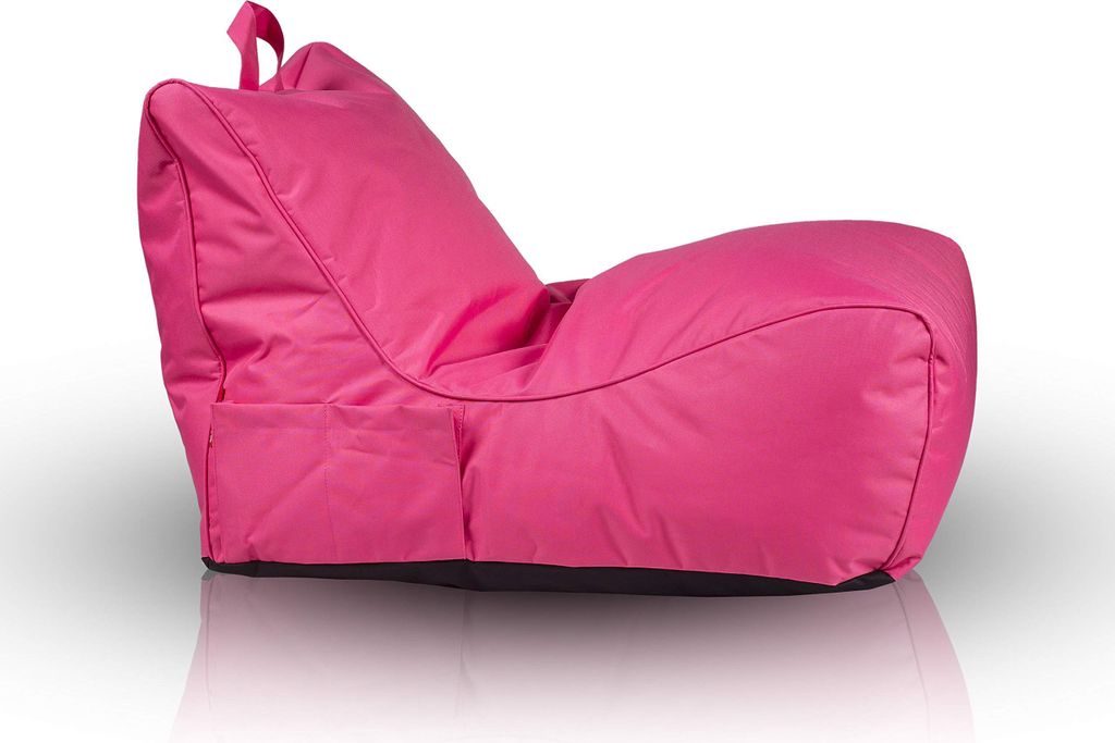 Ecopuf, Flavio, Sitzsack Pouf, Sack Poufsessel Pufsack, mit Seitentasche, Rosa Nc10