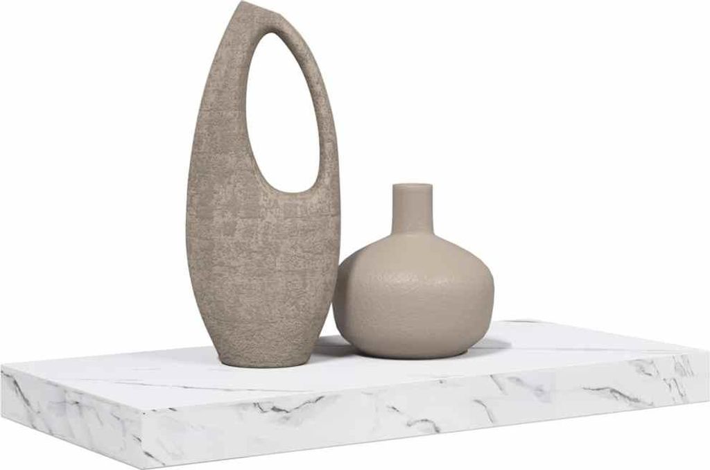 Wandregal Wandmontiert Weiß Marmor 50 x 23 x 4 cm Holzwerkstoff