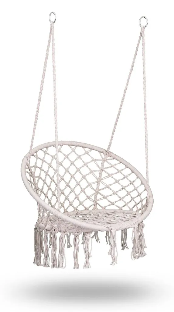 Nid de cigogne 80cm beige en coton tressé - Balançoire design bohème