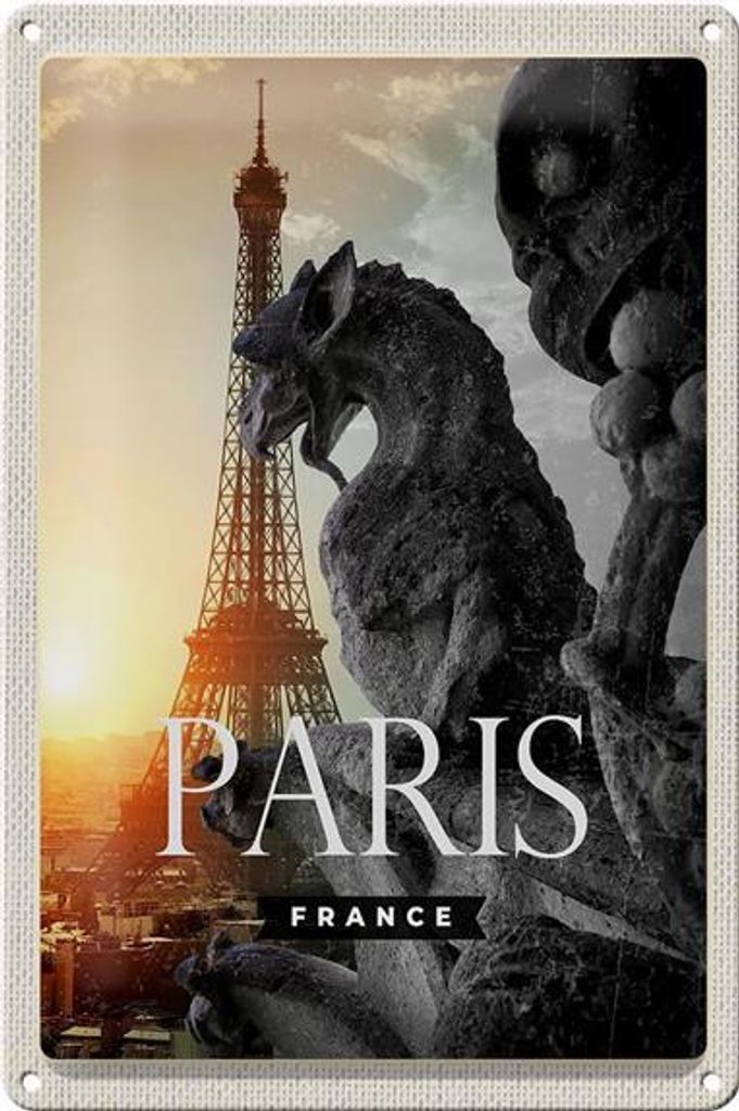 Blechschild Reise 20x30cm Paris Frankreich Eifelturm Produktbild 