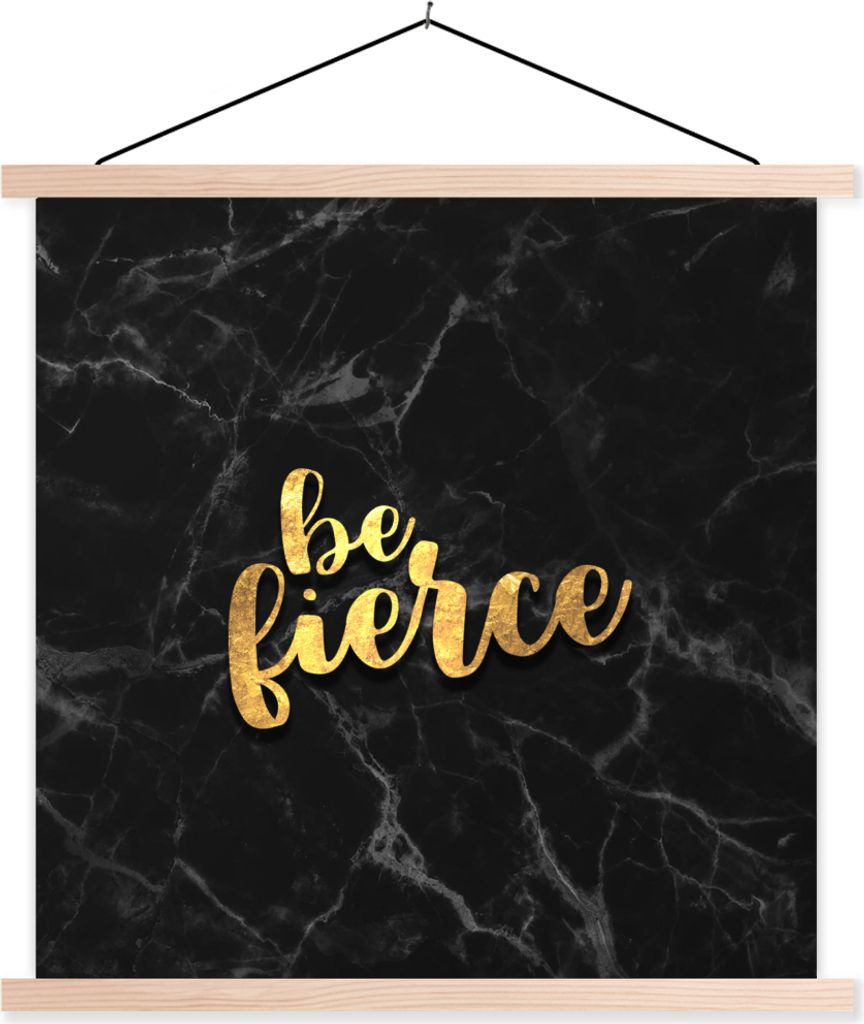 MuchoWow Textilposter Zitat - Motivation - Marmor - Gold 40x40 cm mit holzfarbenen Rahmen - Posterleiste