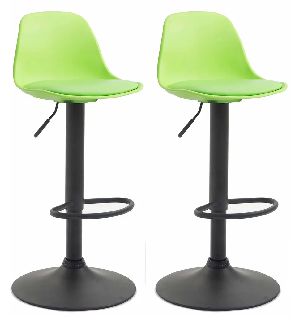 Sgabelli Bar CLP Kiel Verde/Nero | Set 2 Pezzi Industrial Chic