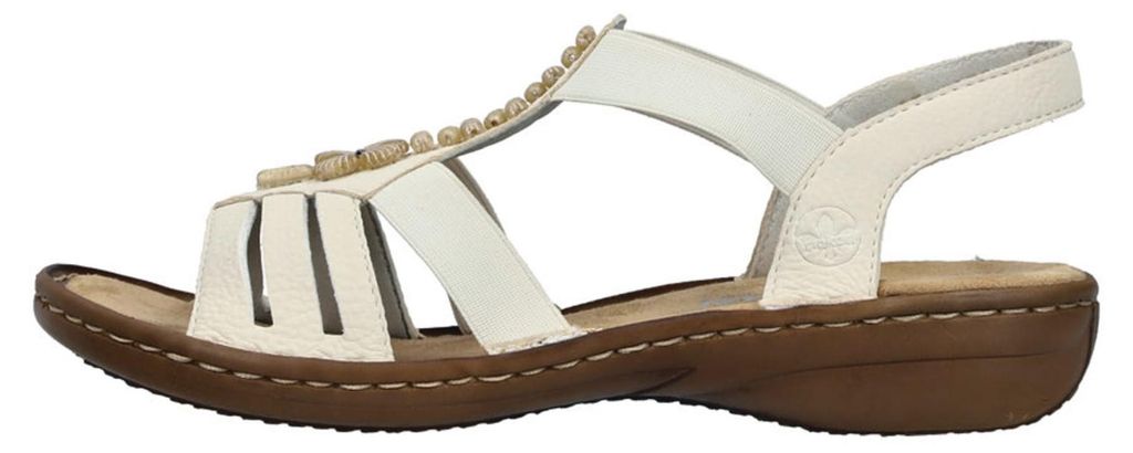 Rieker 6080680 608 Damenschuhe Sandalen Flach Weiß Freizeit, Schuhgröße:39 EU