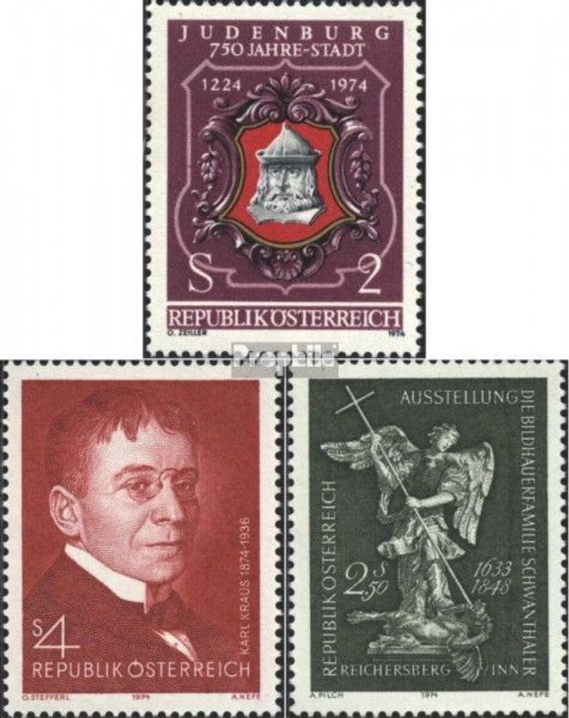 Briefmarken Österreich 1974 Mi 1447,1448,1449 (kompl.Ausg.) gestempelt Sondermarken