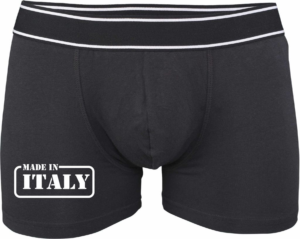 Boxershorts - Mann - Boxer-0020-man-black-v-XXL - schwarz - XXL - vorn - ITALY - lustiges Motiv - Spruch - Unterwäsche - Unterhose - Freizeit - l...