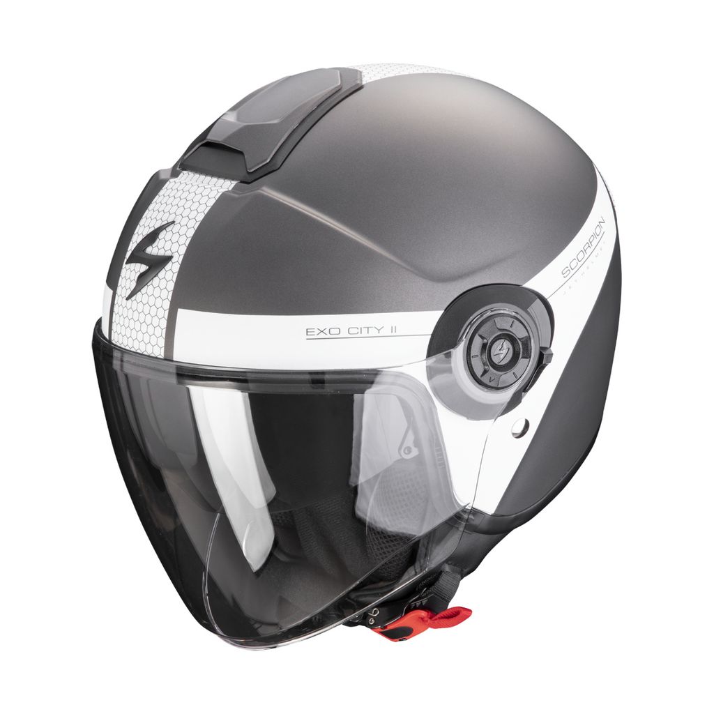 SCORPION EXO-CITY II SHORT Jethelm matt silber-weiss S S in grau/weiß