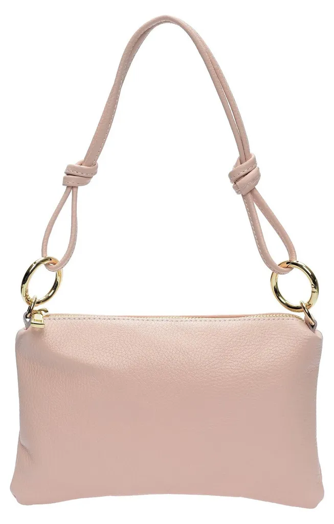 Sac à main porté épaule rose poudré Anna Luchini chic pour femme SS26
