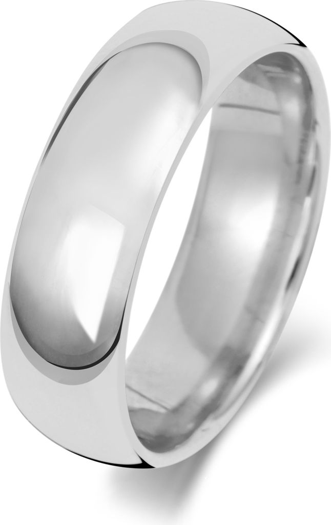 Platin 950 6mm Court Form Herren/Damen - Trauring/Ehering/Hochzeitsring, 55 (17.5); TRS18874PT950RSO