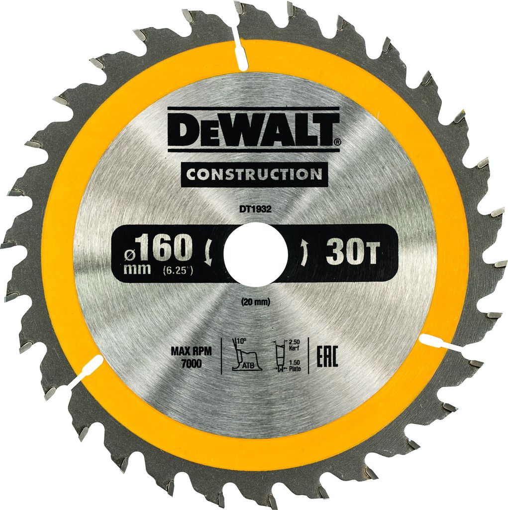 DeWalt Kreissägeblatt Handkr. 160/20 mm 30WZ Produktbild 