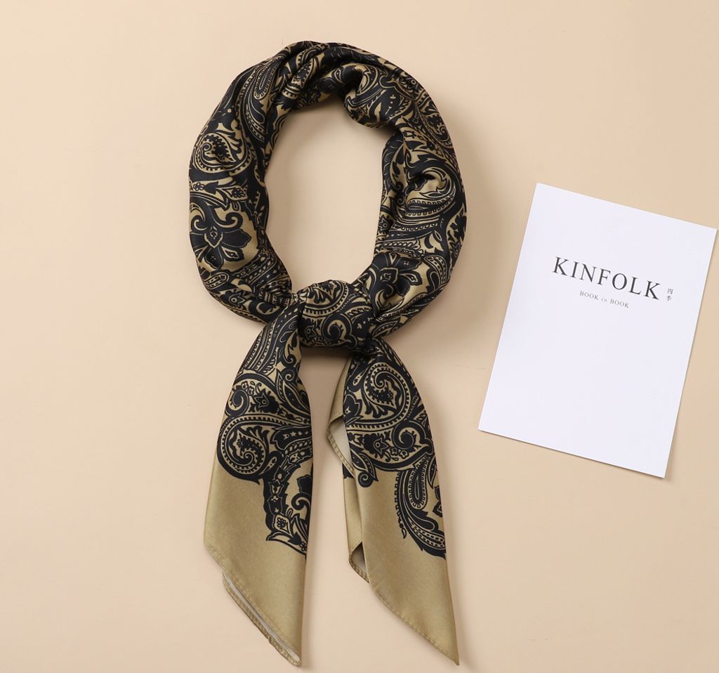 INF Eleganter Satin-Quadratischer Schal 90x90CM Gold