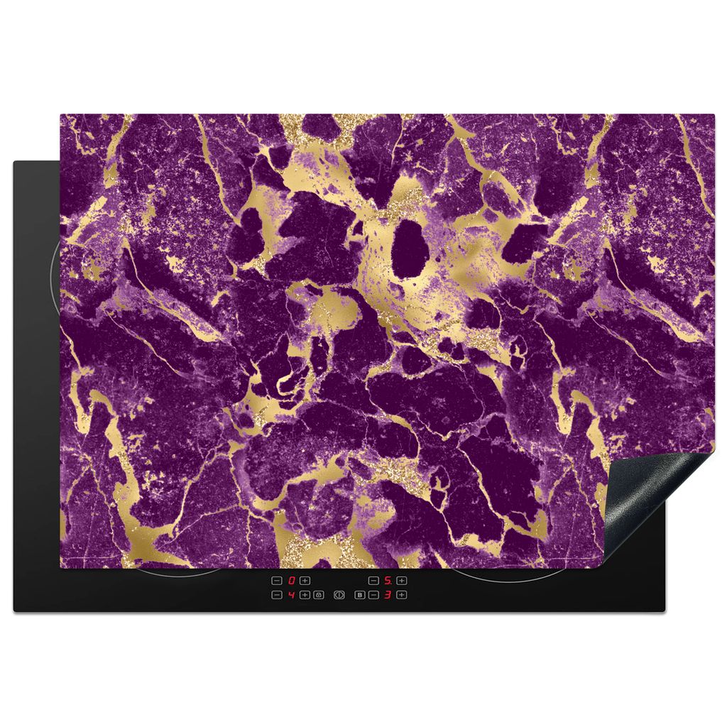 KitchenYeah Herdabdeckplatte Gold - Luxus - Marmor - Muster , 75x52cm, Küche Deko, Glaskeramikkochfeld Herdabdeckung, Abdeckplatte fùr Kochfeld