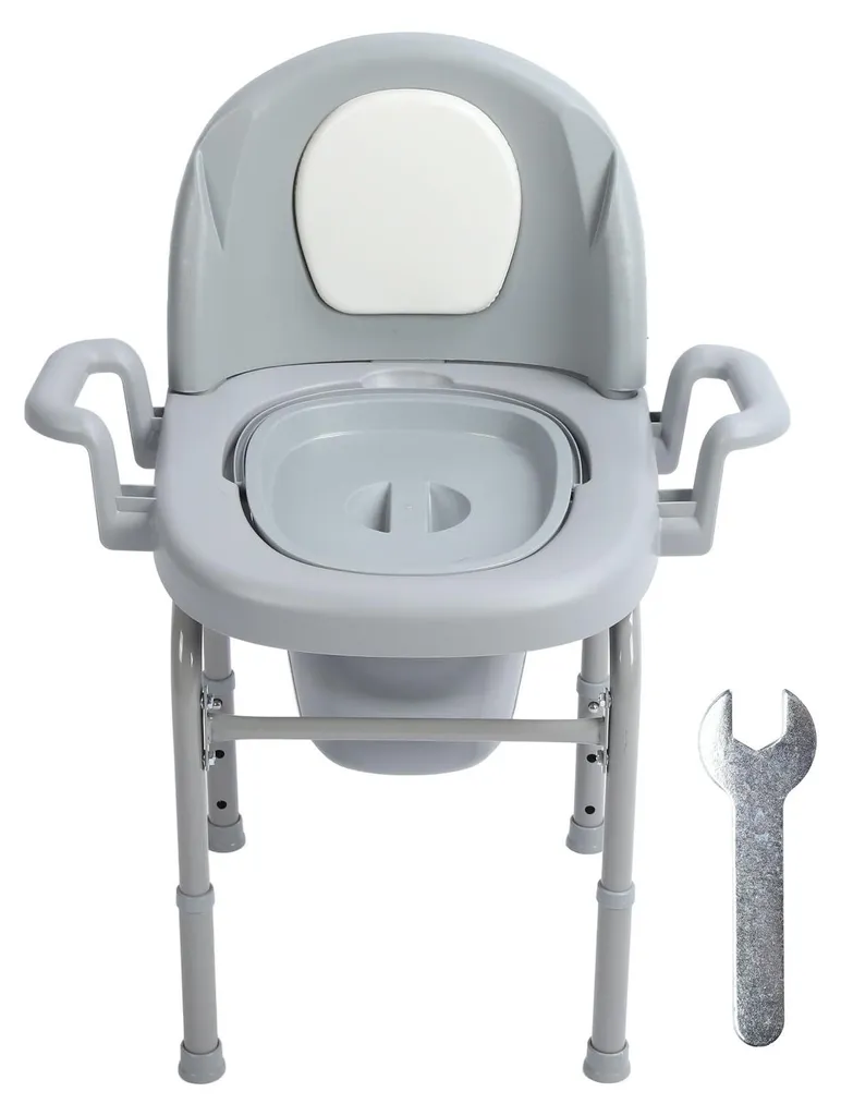 Chaise de toilettes réglable sur 3 niveaux avec dossier confort intégré