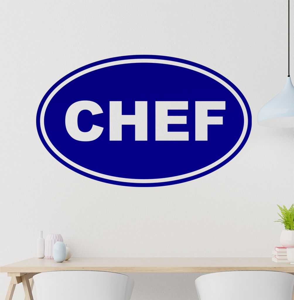 chef Wandtattoo in 6 Größen - Wandaufkleber Wall Sticker - Dekoration, Küche, Wohnzimmer, Schlafzimmer, Badezimmer