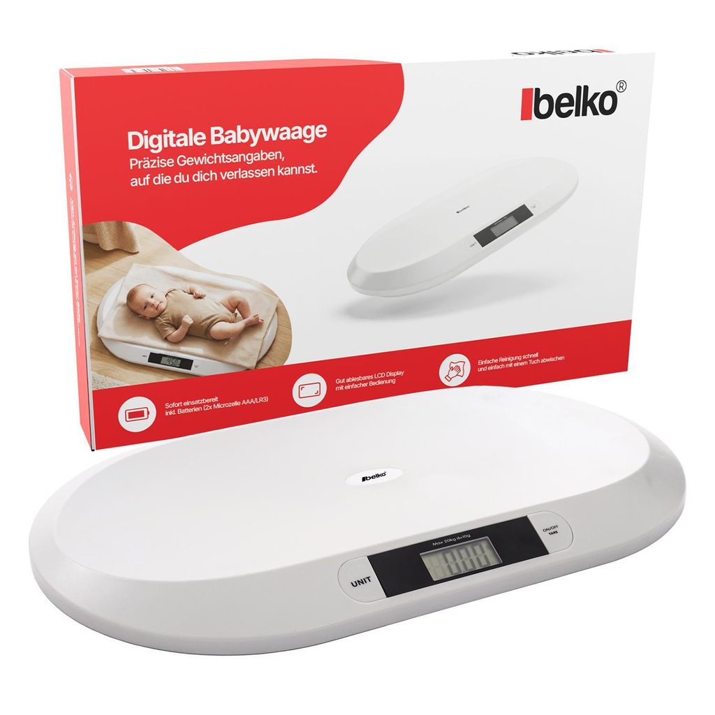 Belko® Babywaage flach digital bis 20kg Baby Waage Produktbild 