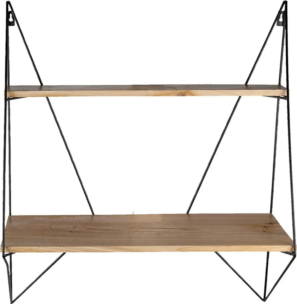 Scaffale Industriale Clayre & Eef 60x20x70 cm Ferro Nero Parete