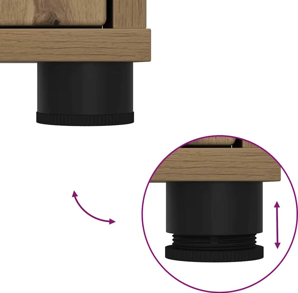 Meuble colonne de salle de bain avec étagères modulables Chêne Artisan - 9