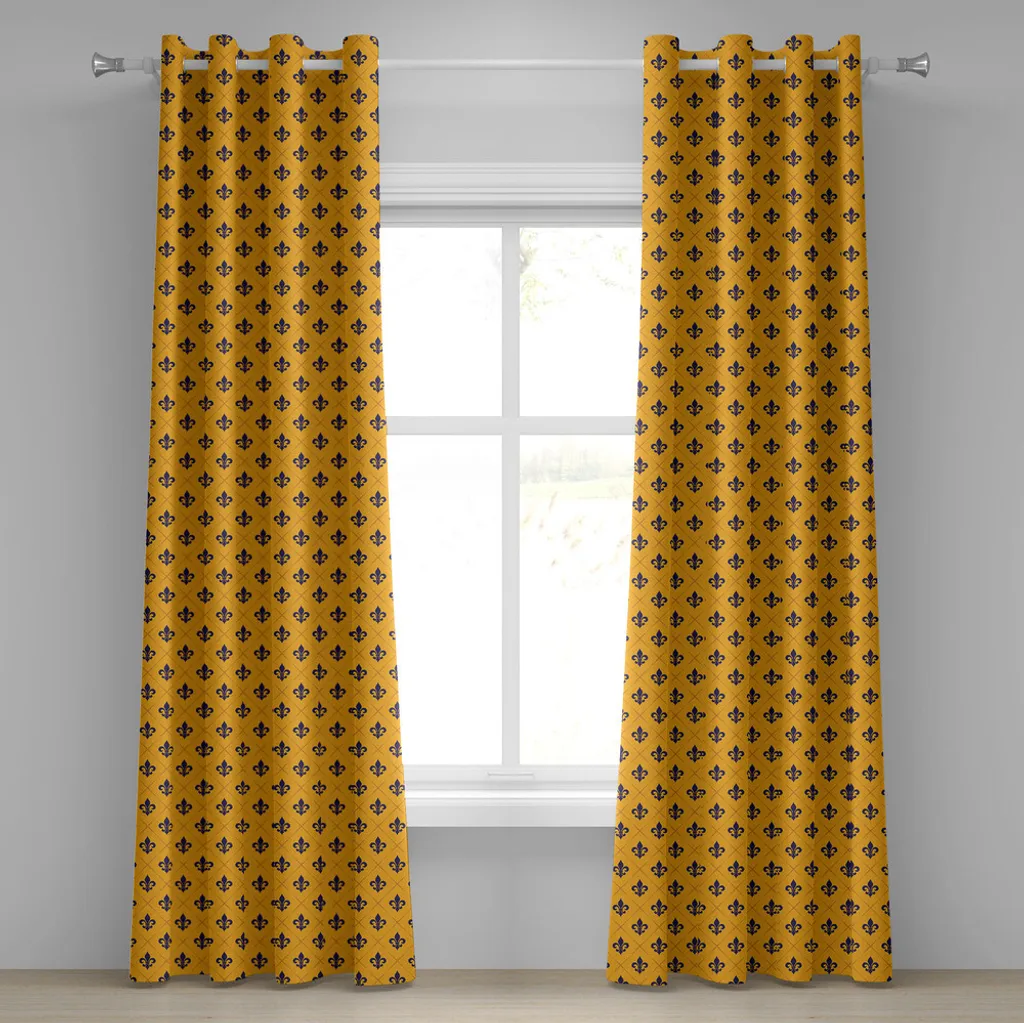 Rideau à œillets ABAKUHAUS Fleur De Lis marigold violet 280x245 cm