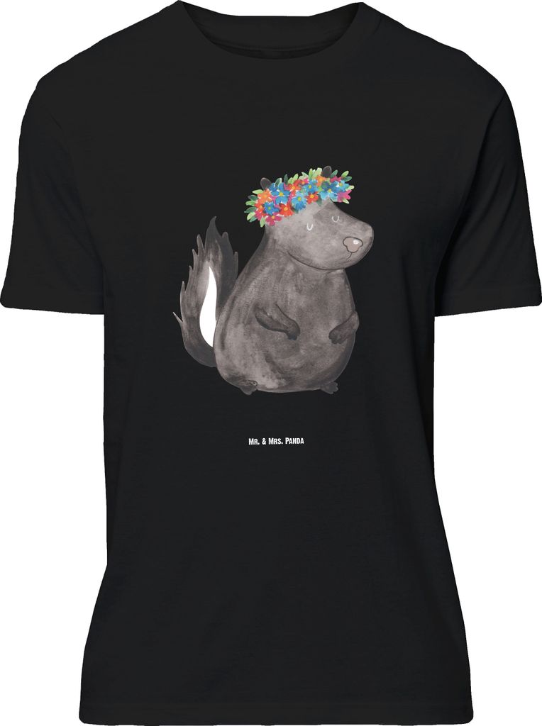 Mr. & Mrs. Panda Größe M T-Shirt Stinktier Mädchen - Schwarz - Geschenk, Namaste, Tshirt, Herren, Skunk, mit Spruch, Shirt, Wildtier, Yoga, Stinker