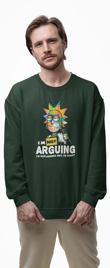 D&B Design Uni Pullover SWMO00049 Rick And Morty Waldgrün-Größe L