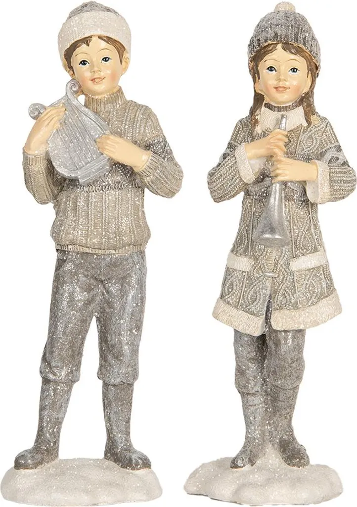 Figurine Enfant Déco 22 cm Gris Anthracite en Plastique Haute Qualité