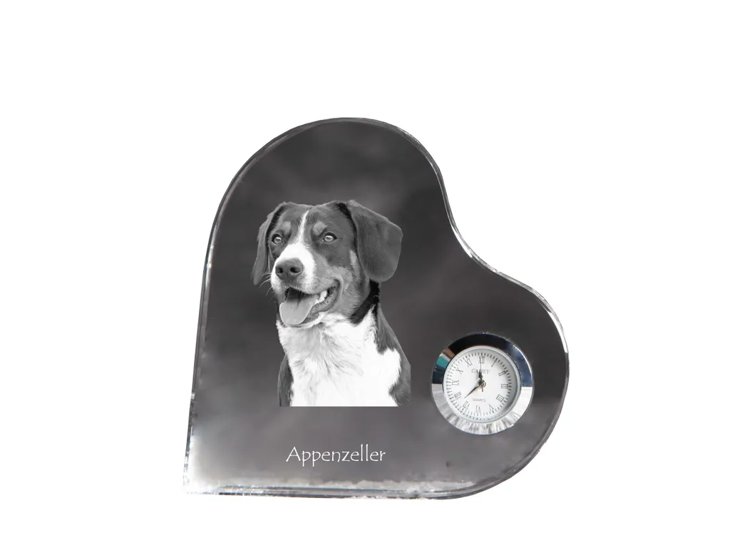 Horloge à cristal personnalisée et étagères cœur Bouvier Appenzell
