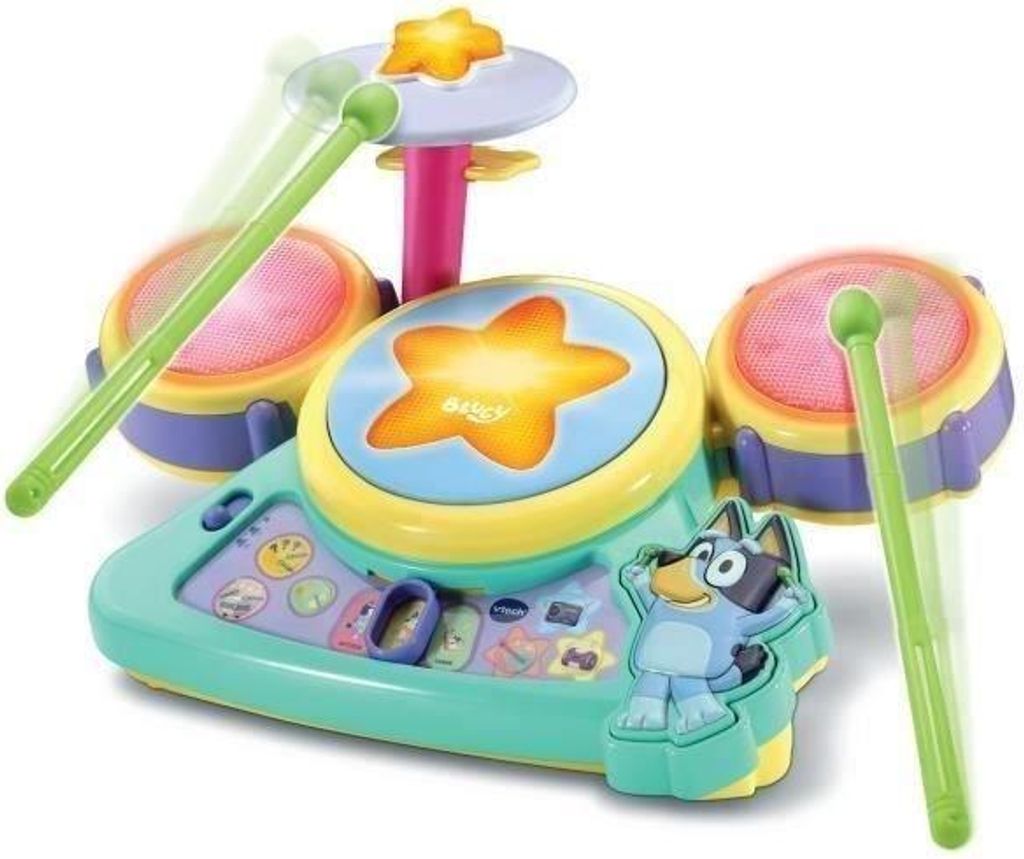 Interaktives Schlagzeug, 4 Leucht-Pads, 3 Spielmodi, 2 Drumsticks, Multicolor