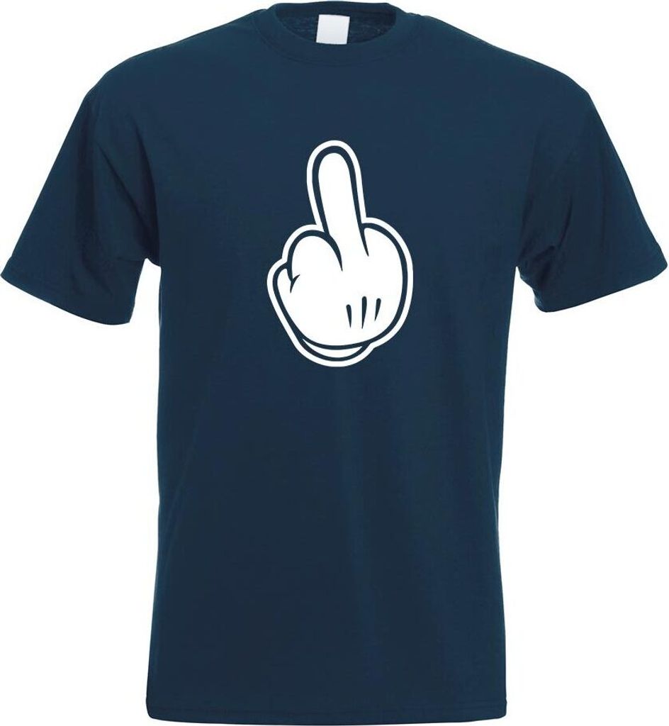Kiwistar - T-Shirt - Navy - Mittelfinger - FCK Fick Dich! Motiv Bedruckt Funshirt Design Print - mit Motiv Bedruckt - Funshirt Design - Sport - Fre...