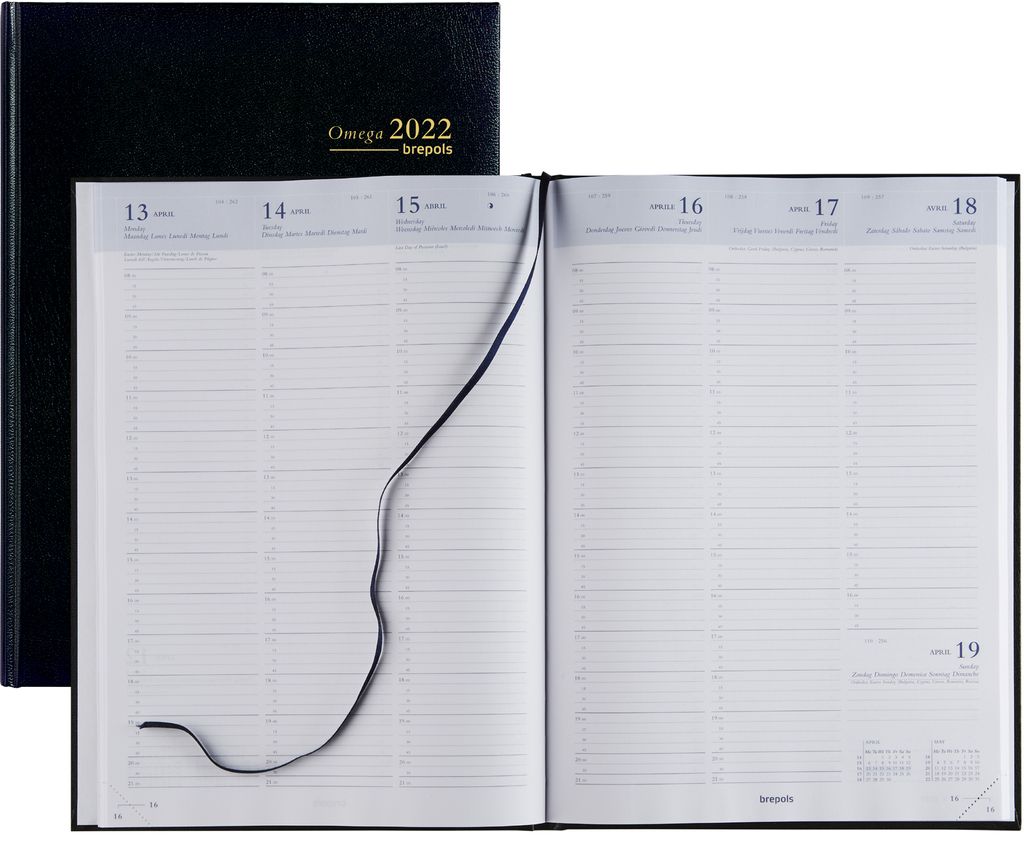Brepols Calendrier livre "OMEGA 30" 2022 210 x 290 mm bleu Image du produit 